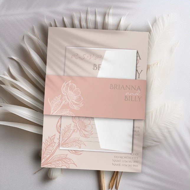 Minimalistische Rosa-Bläserei Einladungsbanderole (Von Creator hochgeladen)