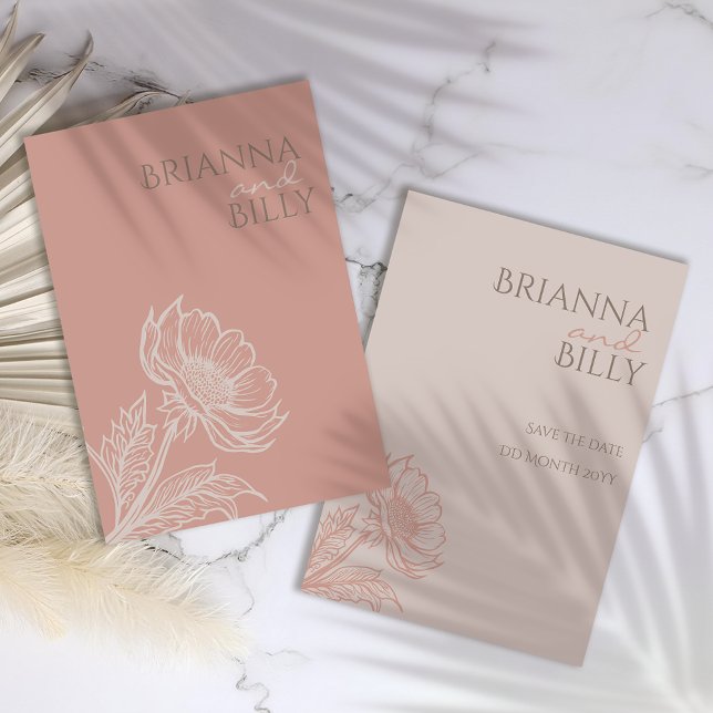 Minimalistische Rosa-Bläserei Save The Date (Von Creator hochgeladen)