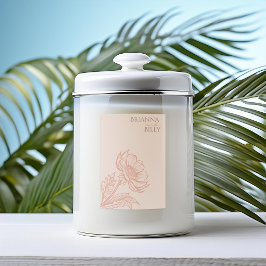 Minimalistische rosa Blumenkerze Lebensmitteletikett