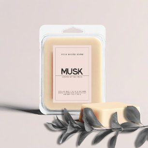 Minimalistische rosa Erröten moderne elegante Soja Lebensmitteletikett
