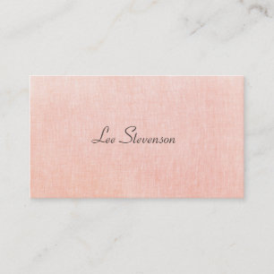 Minimalistische rosa Faux-Leinen Visitenkarte