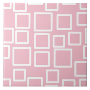 Minimalistische rosa geometrische Quadrate Fliese