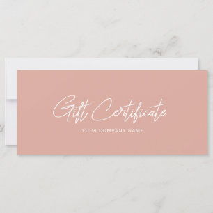 Minimalistische rosa Geschenkgutschein-Visitenkart