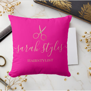 Minimalistische Rosa Goldhaarstylle Kissen