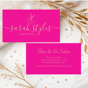 Minimalistische Rosa Goldhaarstylle Visitenkarte