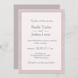 Minimalistische, rosa, graue Streifen Einladung