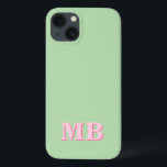 Minimalistische rosa Grüne Anfangsmonogramm Case-Mate iPhone Hülle<br><div class="desc">Pink Green Minimalistisch Modern Initial Monogram Phone Case. Erstellen Sie Ihren eigenen personalisierten iPhone Case mit individuellem Anfangsnamen.</div>