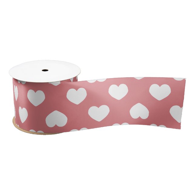 Minimalistische rosa Herzen Satinband (Spule)
