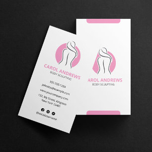 Minimalistische rosa Körperformung Konturierung Ge Visitenkarte