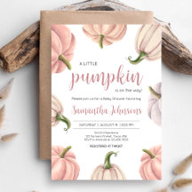 Minimalistische rosa Kürbis Herbst-Baby-Party