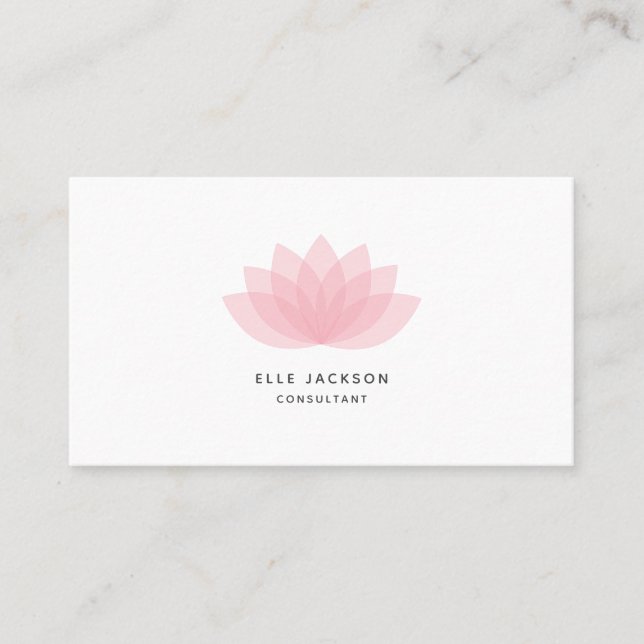 Minimalistische Rosa-Lotus-Visitenkarte Visitenkarte (Vorderseite)