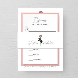 Minimalistische Rosa-Monogramm-Hochzeit Einladungsbanderole