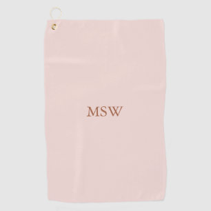Minimalistische Rosa-Monogramm-Initialen Golfhandtuch