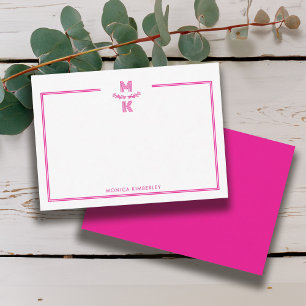 Minimalistische rosa Notizkarte mit zweifacher Umr Mitteilungskarte