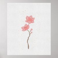 Minimalistische rosa Sakura-Kirschblüten-Blumenkun
