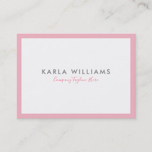 Minimalistische rosa Umrandung auf Weiß Visitenkarte