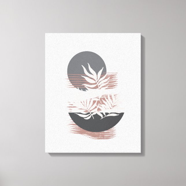 Minimalistische Rosa und Grau Leinwand Kunst, Dich (Vorderseite)