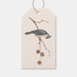 Minimalistische Rosa- und Graubvogelmarke Geschenkanhänger