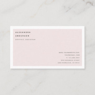 Minimalistische rosa weiße Border Business Card Visitenkarte