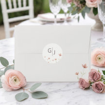 Minimalistische rosa Wildblumen-Hochzeitkuvert