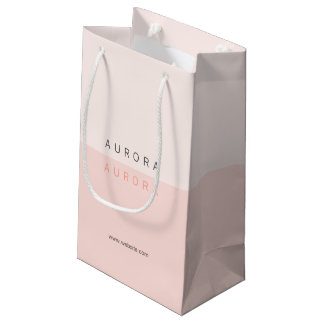 Minimalistische rosa zweitönige Visitenkarte Kleine Geschenktüte