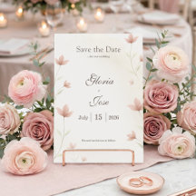 Minimalistische rosafarbene Blumelegante Hochzeit