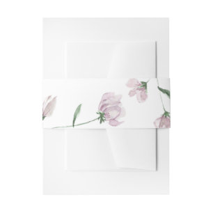 Minimalistische rosafarbene Blumen-Hochzeitseinlad Einladungsbanderole