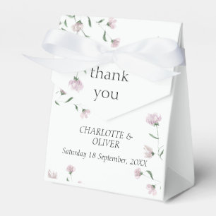 Minimalistische rosafarbene Blumen-Hochzeitsgunst- Geschenkschachtel