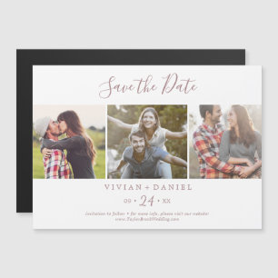 Minimalistische Rose 3 Fotovorlage Save the Date Magneteinladung