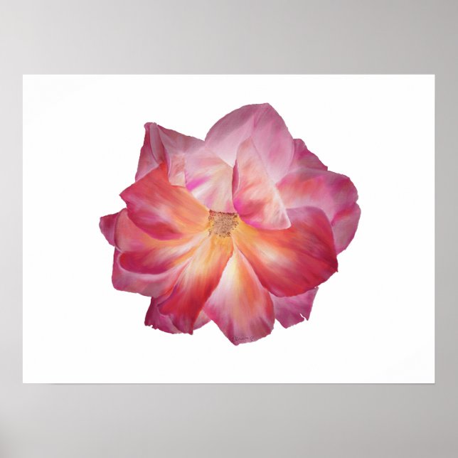 Minimalistische Rose Blossom Poster (Vorne)