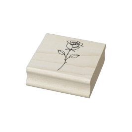 Minimalistische Rose Botanische Linienkunst Gummistempel
