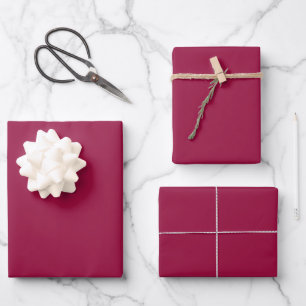 Minimalistische Rose Bud Cherry solide schlicht el Geschenkpapier Set
