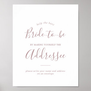 Minimalistische Rose Gold-Adresse und Umschlagzeic Poster