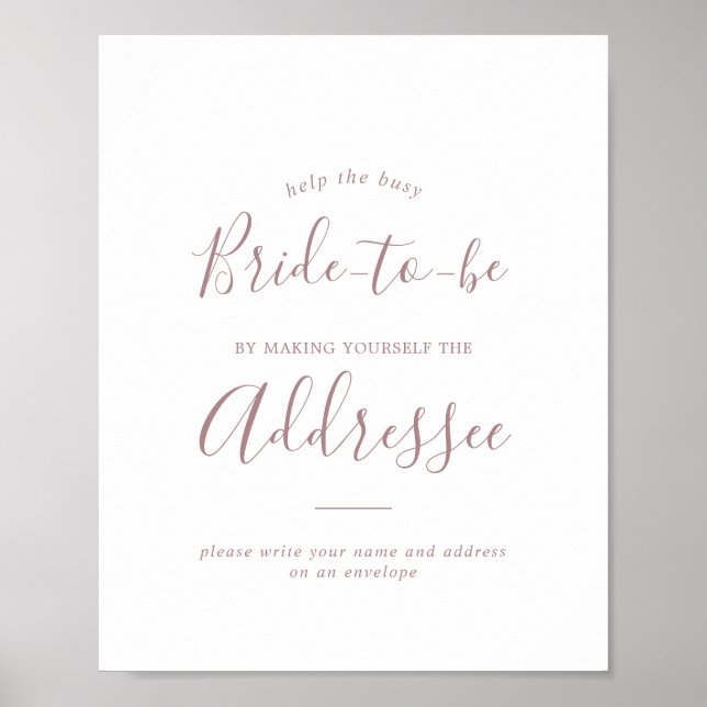 Minimalistische Rose Gold-Adresse und Umschlagzeic Poster (Vorne)