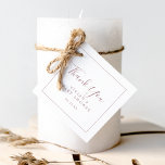 Minimalistische Rose Gold Baby Dusche Vielen Dank Geschenkanhänger<br><div class="desc">Diese minimalistische Rose Gold Baby Dusche danke Ihnen, dass Anhänger bevorzugen sind perfekt für eine einfache Babydusche. Das moderne romantische Design besticht durch klassische Rose-Gold- und Weißtypografie gepaart mit einer rustikalen und eleganten Kalligraphie mit Vintagem handgeschriebenem Stil. Anpassbar in jeder Farbe. Behalt das Design einfach und elegant, wie es ist,...</div>