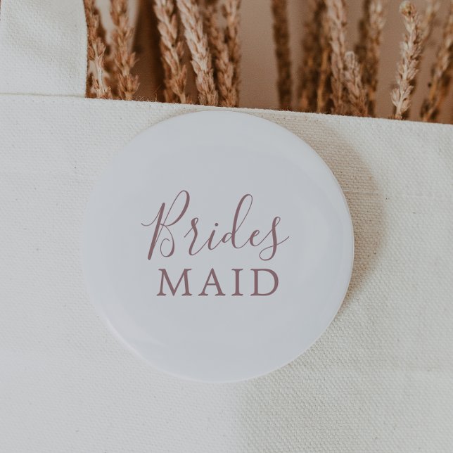 Minimalistische Rose Gold Bridesmaid Brautparty Button (Von Creator hochgeladen)