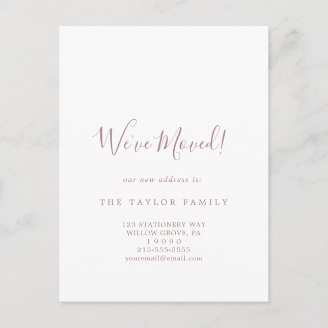 Minimalistische Rose Gold, das wir bewegt haben Ankündigungspostkarte (Vorderseite)