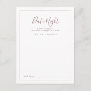 Minimalistische Rose Gold Date Postkarte