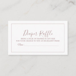 Minimalistische Rose Gold Diaper Raffekarte Begleitkarte