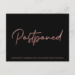 Minimalistische Rose Gold Foil Hochzeit Postkarte