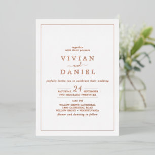 Minimalistische Rose Gold Foil Styled Date Wedding Folieneinladung