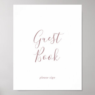 Minimalistische Rose Gold Gast Book Sign Poster