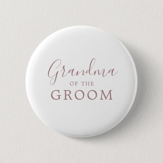 Minimalistische Rose Gold Groom Oma Brautparty Button (Vorderseite)