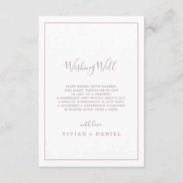Minimalistische Rose Gold Hochzeitskarte Begleitkarte (Vorderseite)