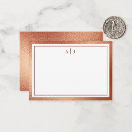 Minimalistische Rose Gold Imitate Fohlen Zwei Gren Mitteilungskarte