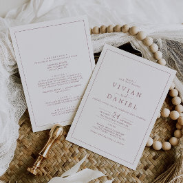 Minimalistische Rose Gold in einer Hochzeitsfeier Einladung