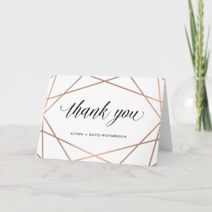 Minimalistische Rose Gold in Weiß Danke