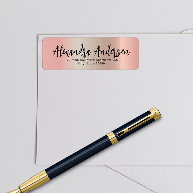 Minimalistische Rose Gold Metallic Trendy Script L (Von Creator hochgeladen)
