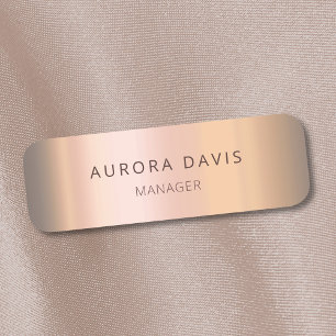 Minimalistische Rose Gold Modernes Geschäft Namensschild
