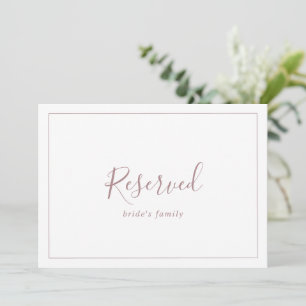 Minimalistische Rose Gold-Reservierung